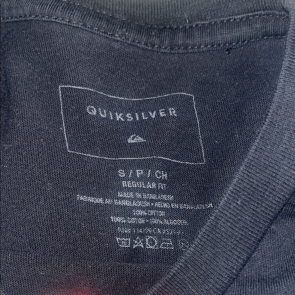 Quiksilver Mens Black & Teal Wave Sweatshirt (Men’s Small Fits Like kids 14/16 - Picture 3 of 4